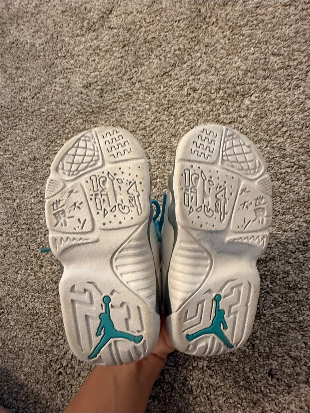 Nike Air Jordan 9 Retro sneakers Toddler Yellow and Turquoise 6C